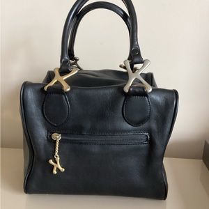 Kenar Black Mini Bag with Gold Accents RARE